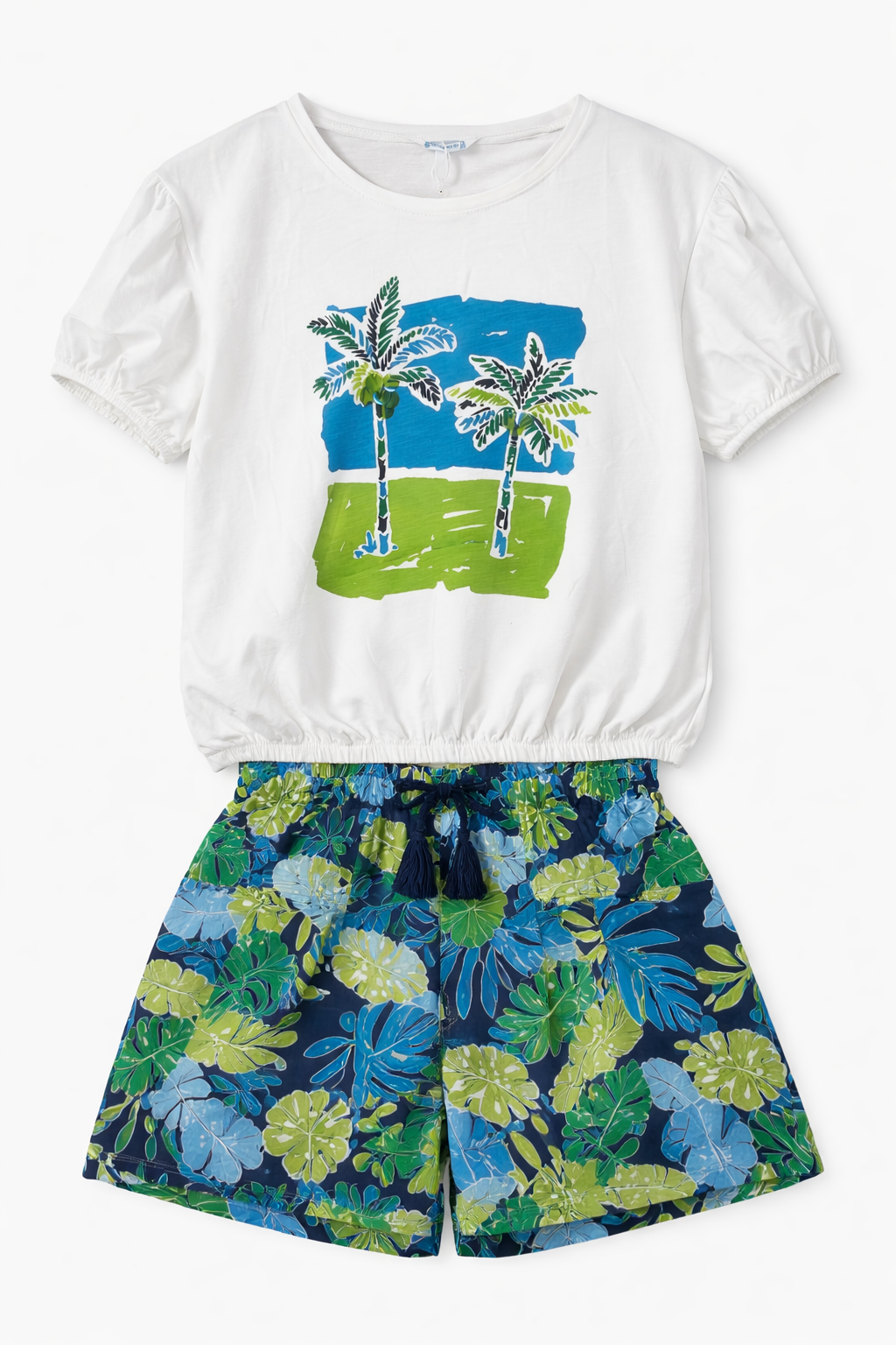 Ensemble junior fille blanc & imprimé tropical – 16 ans – Image 2