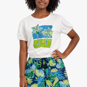 Ensemble junior fille blanc & imprimé tropical – 16 ans