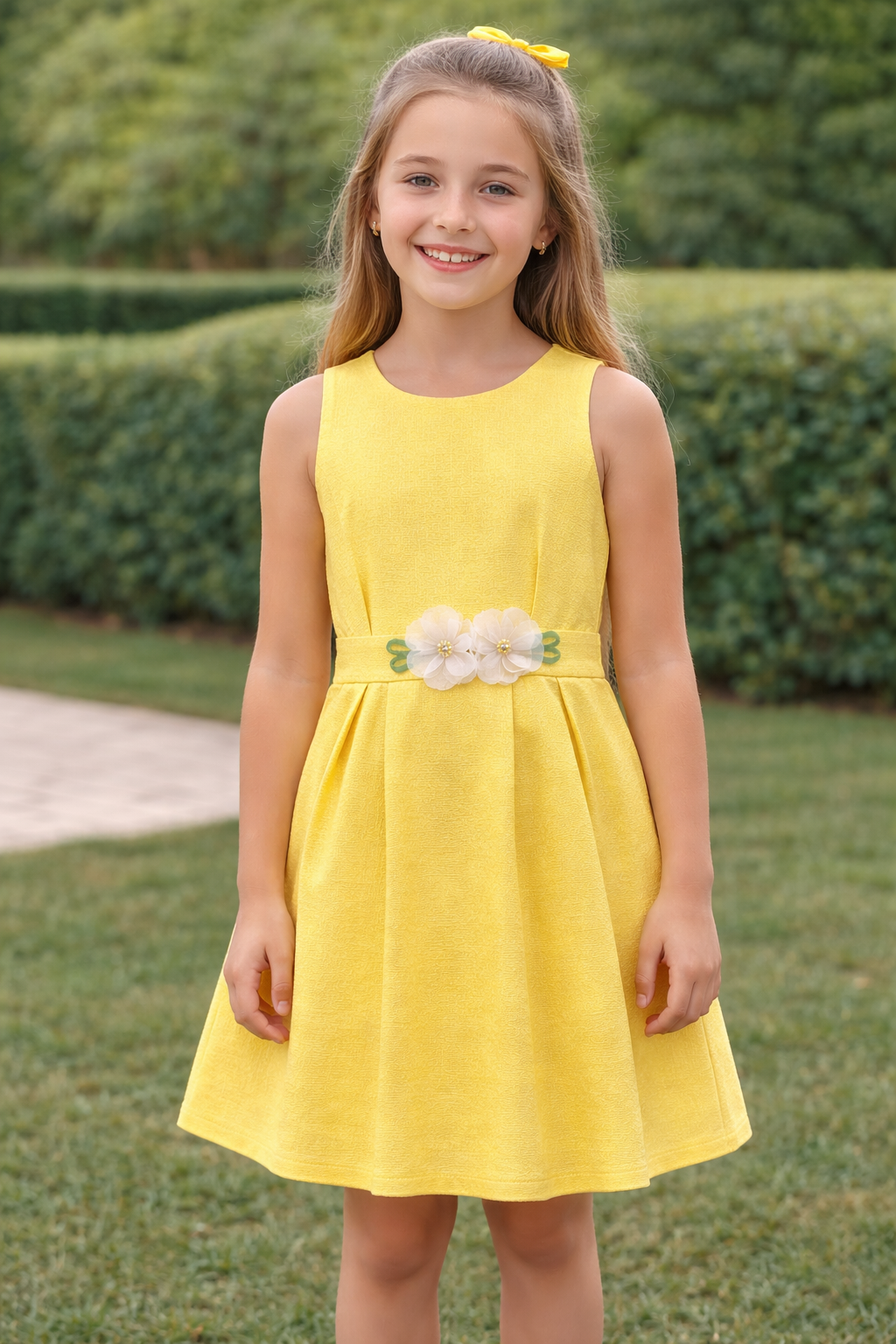 Robe fille jaune élégante – 6 ans