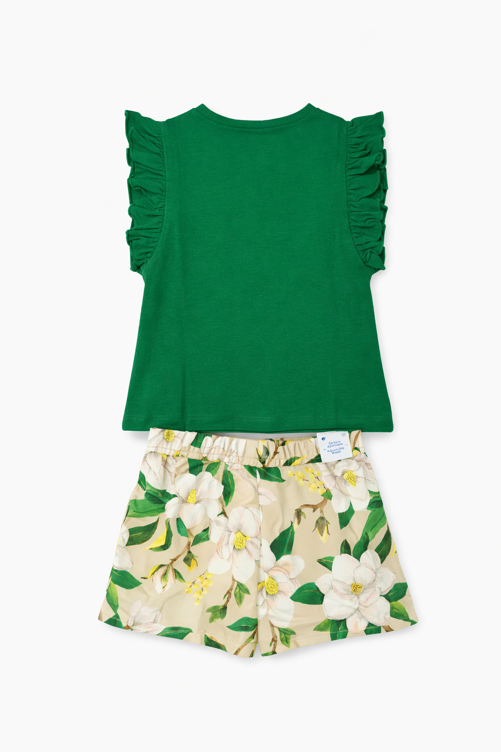 Ensemble fille vert & beige fleuri – 8 ans – Image 3